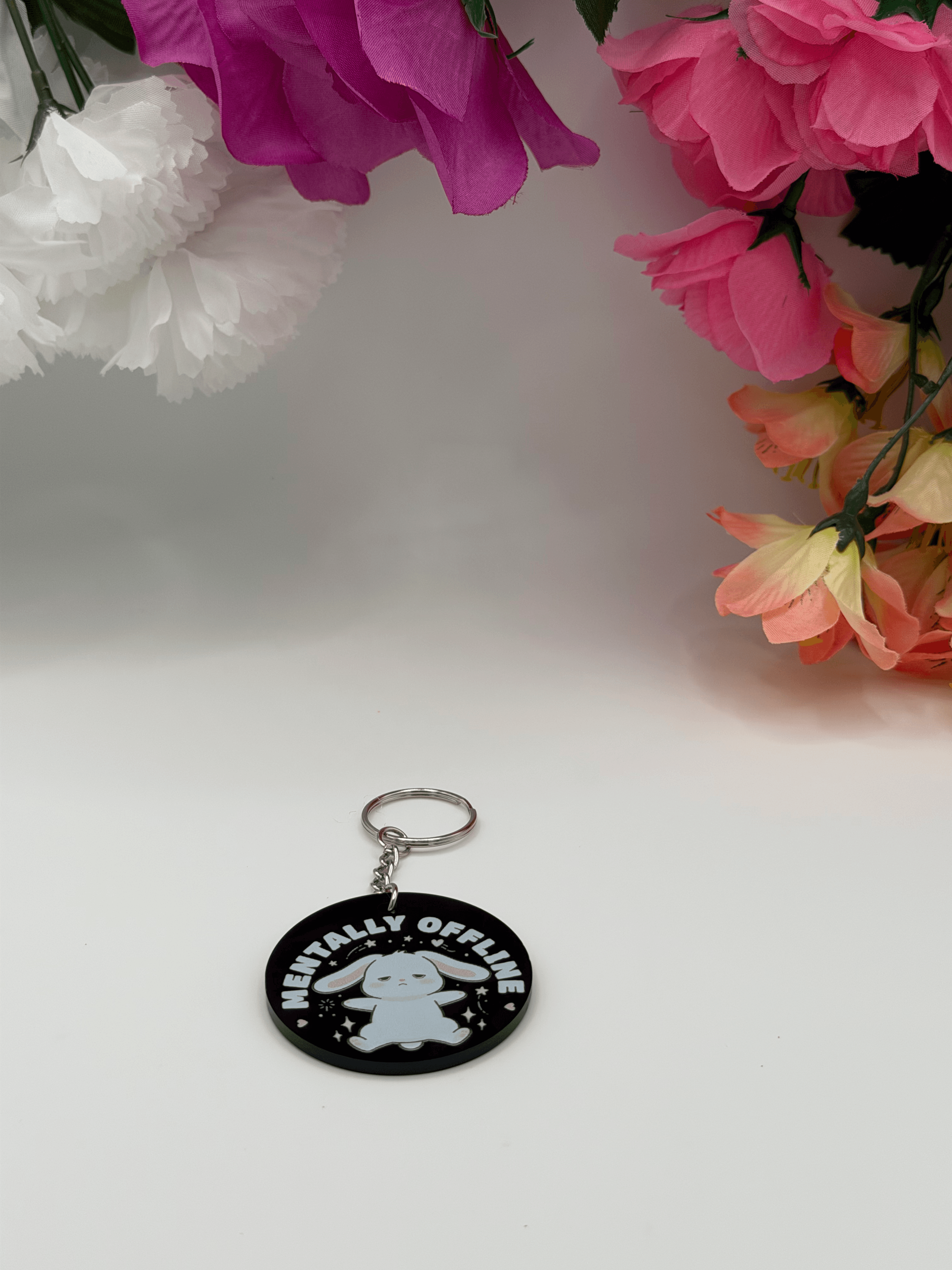Mentally Offline Bunny Acrylic Keychain