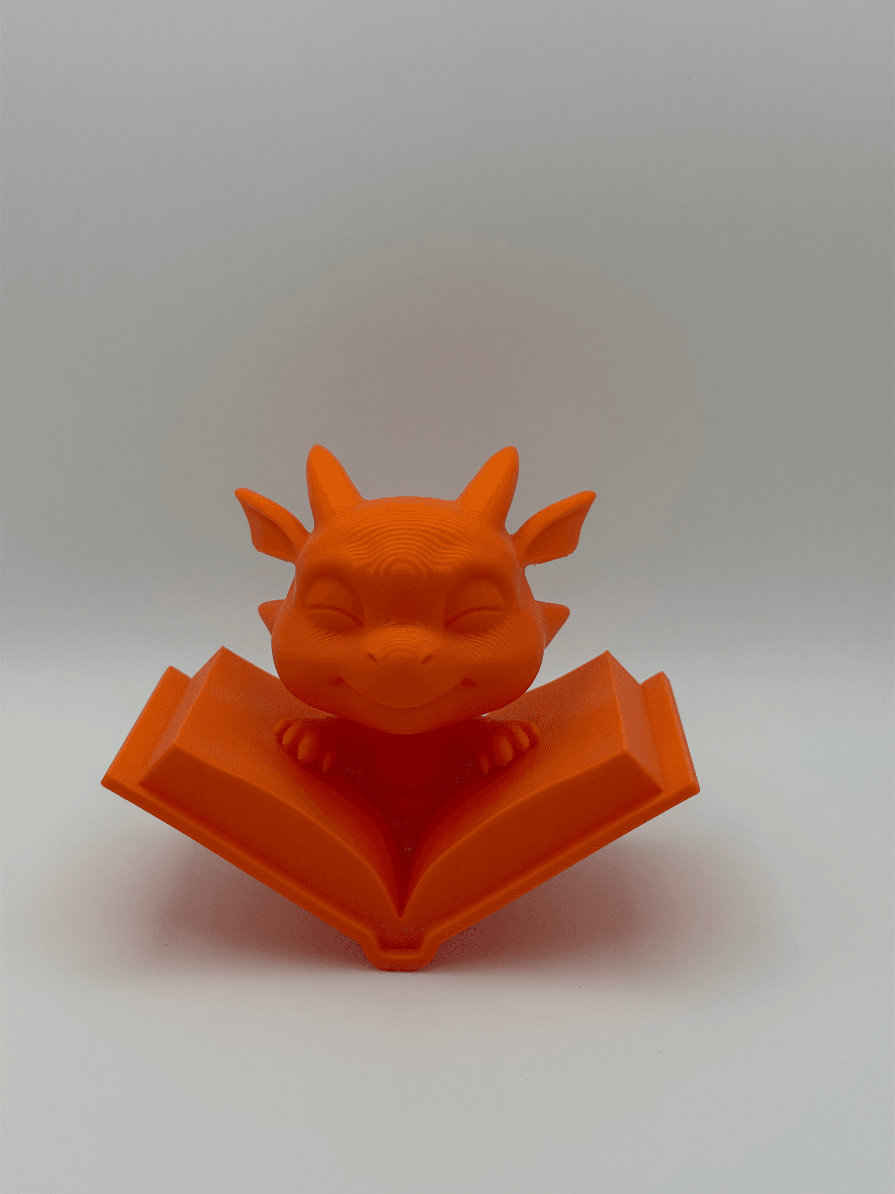 Cute Chibi Dragon in Open Book – 3D Printed Figure