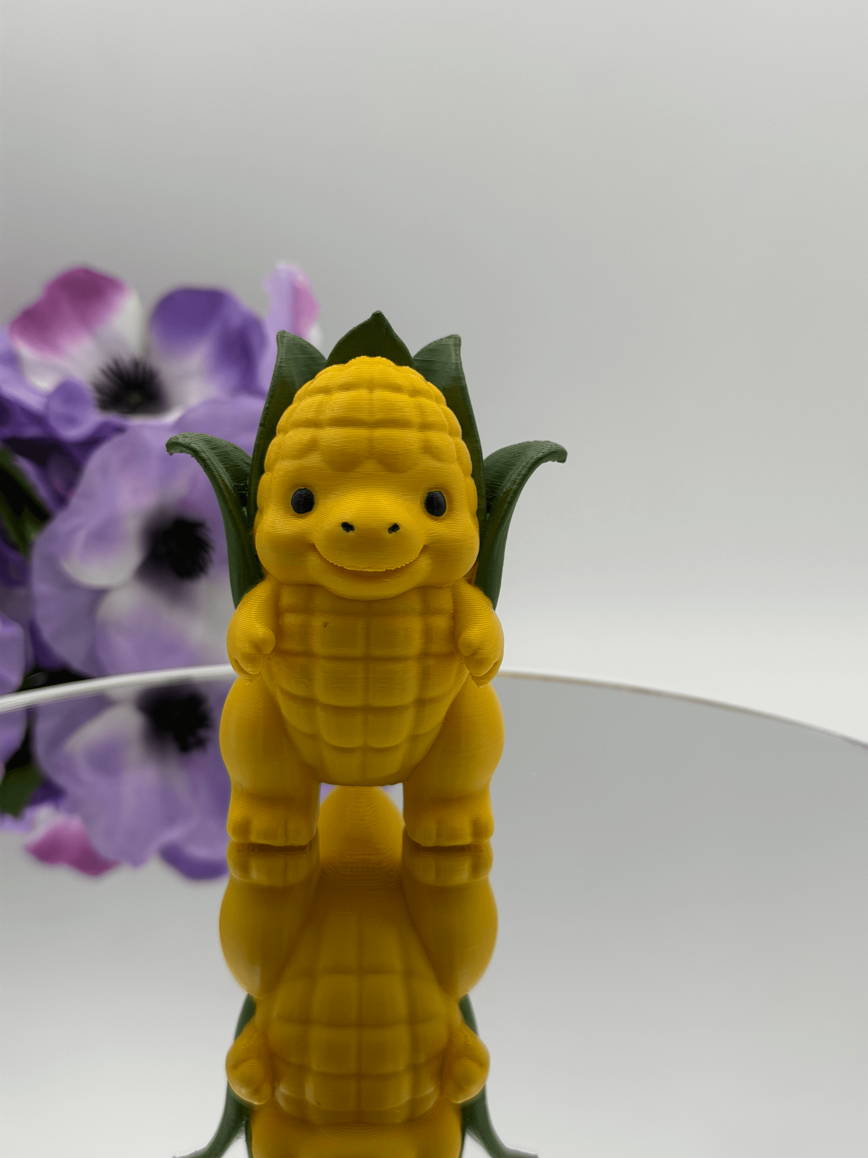 Cute Corn Dinosaur Figurine – 3D Printed PLA Desk Decor, Kawaii Dino Collectible