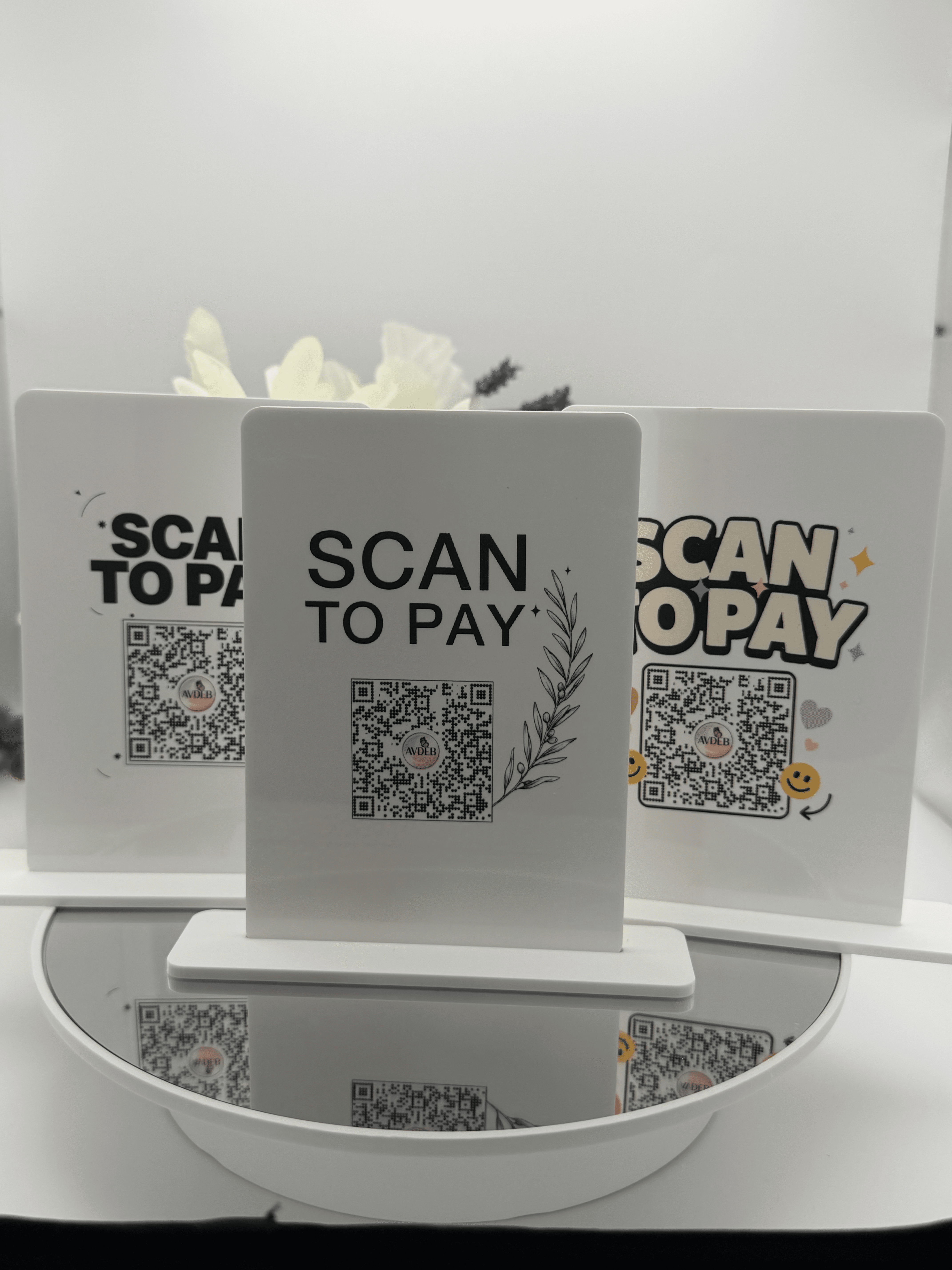 Personalized Acrylic QR Code Sign Scan to Pay Stand