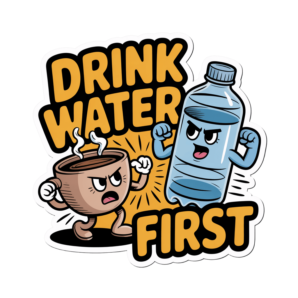 Funny "Drink Water First" Motivational Sticker