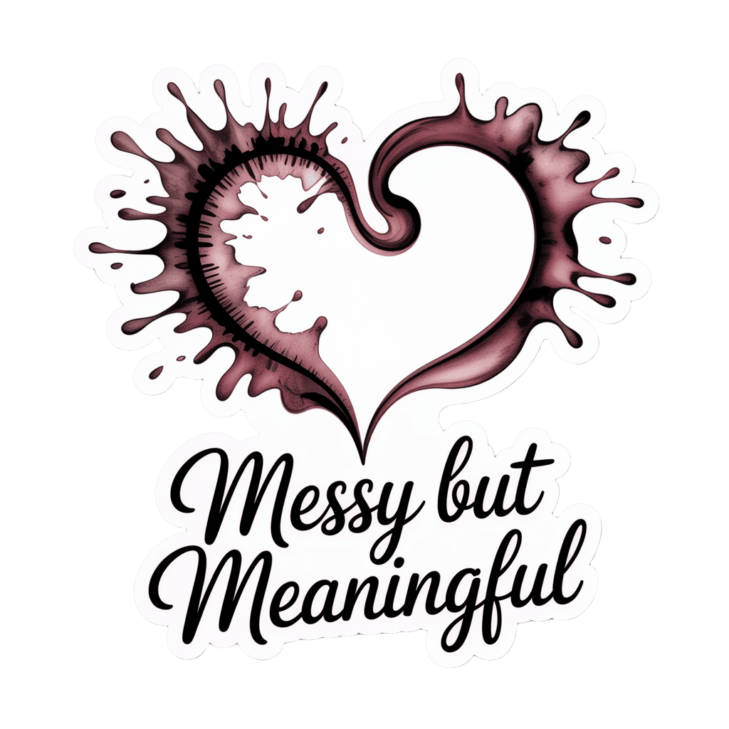 Messy but Meaningful Heart Vinyl Sticker