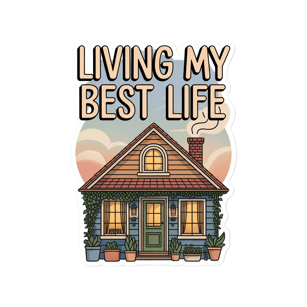 Living My Best Life Cozy Cottage Sticker