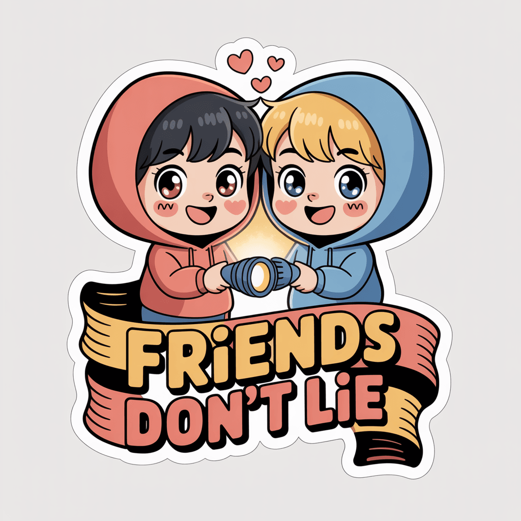 Cute Friends Don't Lie Flashlight Duo Sticker