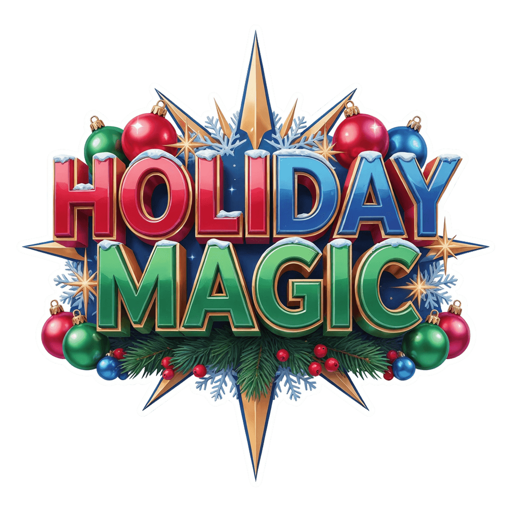 Holiday Magic Christmas Starburst Ornament Sticker