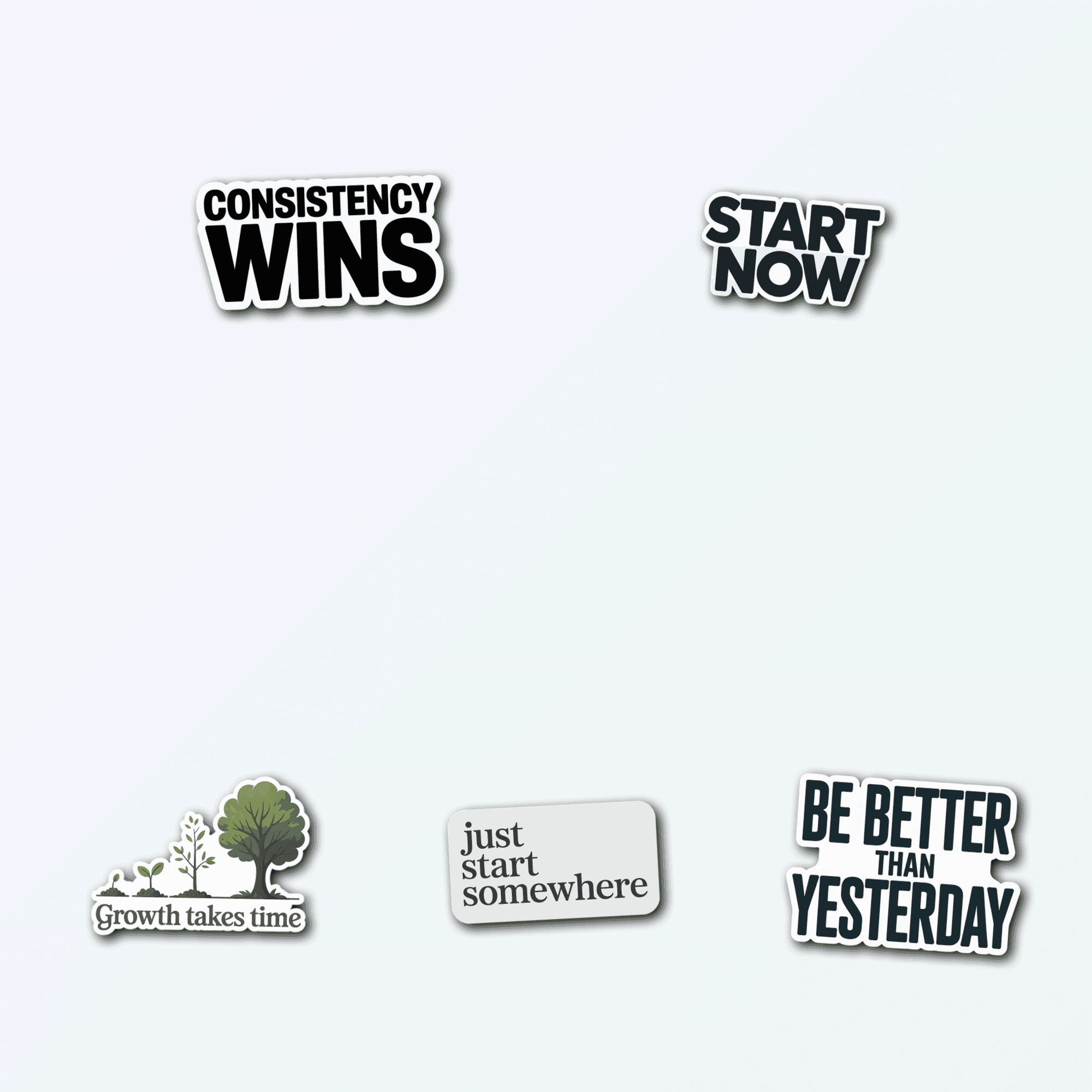 5 Quote Vinyl Stickers Pack