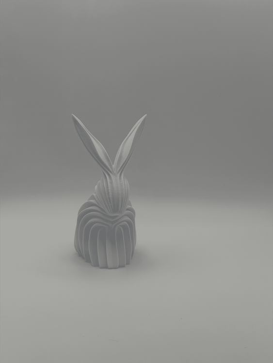 Modern Rabbit Art 3D Printed Sculpture