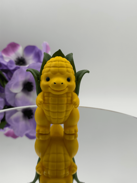 Cute Corn Dinosaur Figurine – 3D Printed PLA Desk Decor, Kawaii Dino Collectible