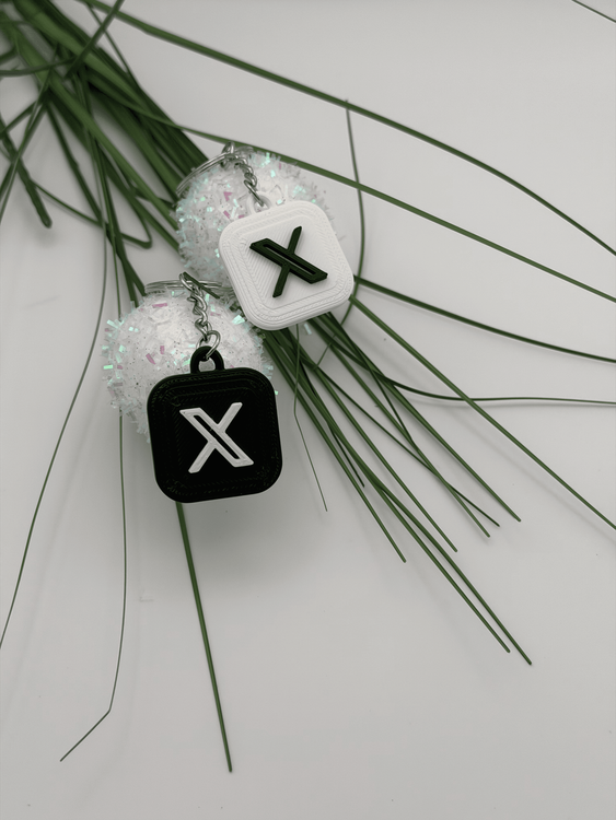 Custom X (Twitter) NFC Keychain 3D Printed