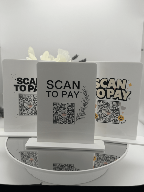 Personalized Acrylic QR Code Sign Scan to Pay Stand
