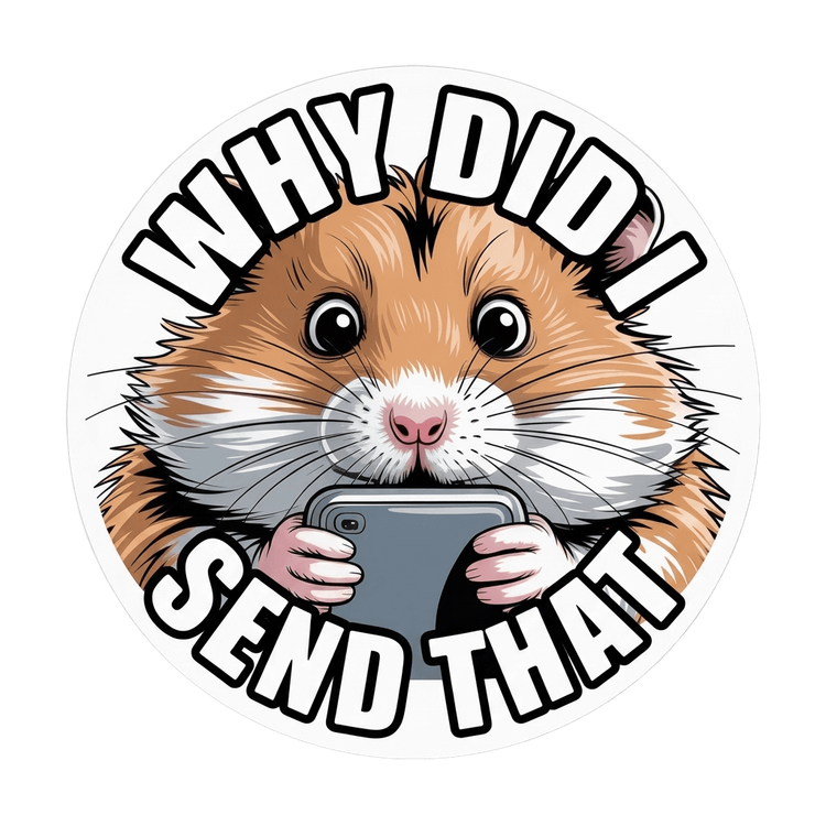 Funny Hamster with Phone Meme Sticker