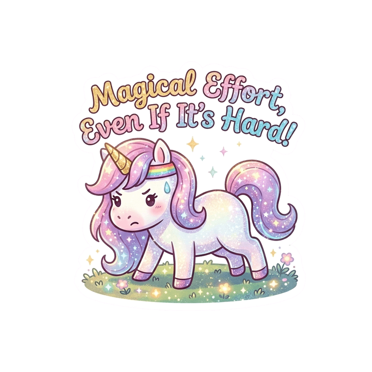 Motivational Unicorn Glitter Vinyl Sticker