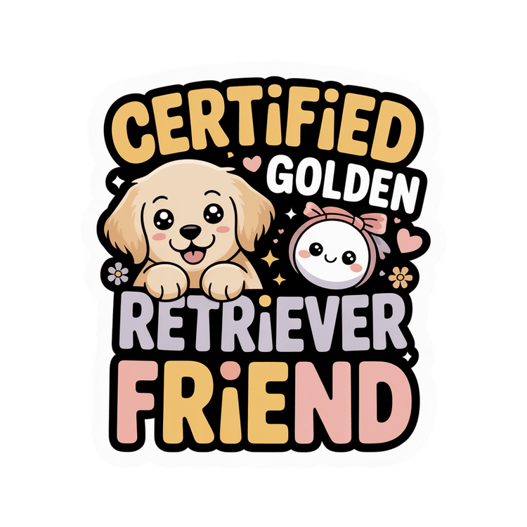 Certified Golden Retriever Friend Cute Dog Sticker