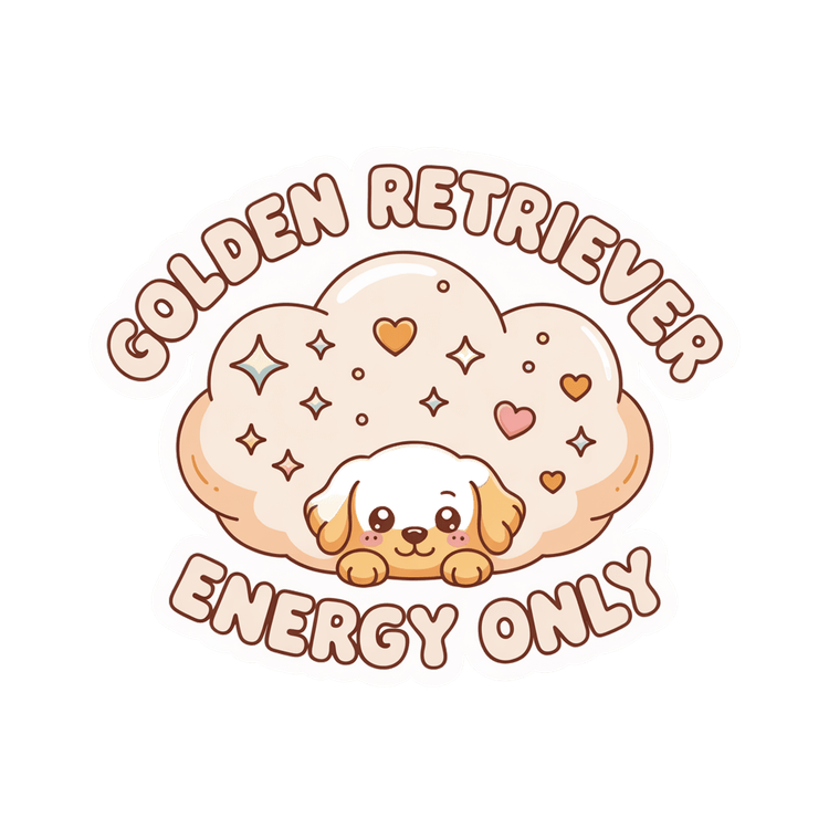 Golden Retriever Energy Only Cute Dog Vinyl Sticker