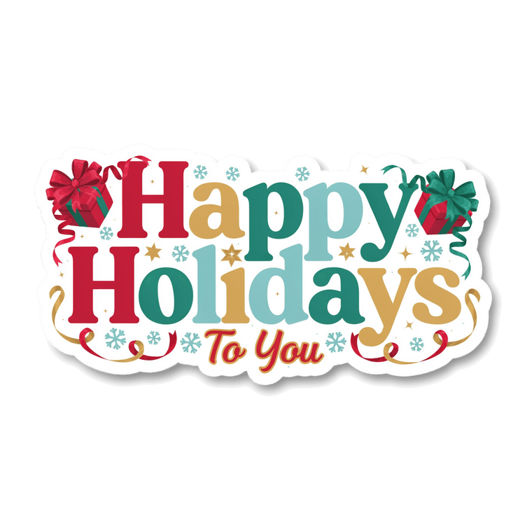 Happy Holidays To You Christmas Sticker