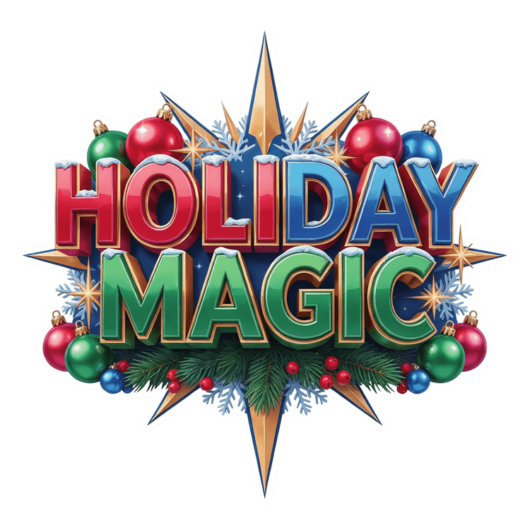 Holiday Magic Christmas Starburst Ornament Sticker